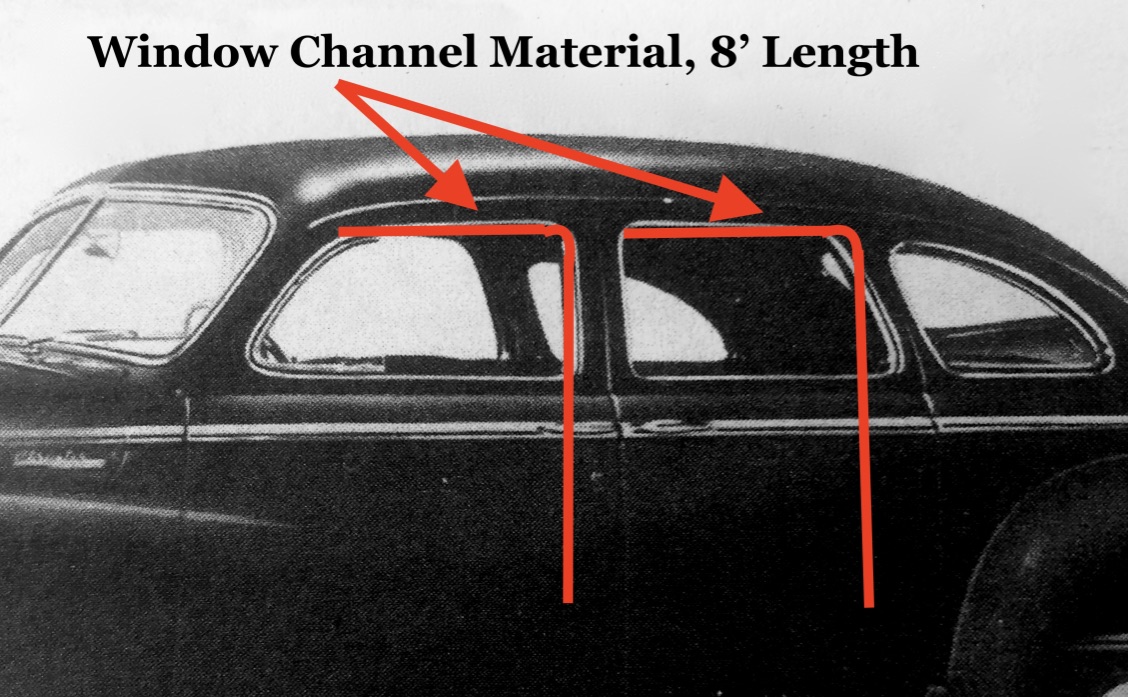 Chrysler Flexible Window Run Channel for 1949-1959 Ply DeSoto Imp Dodge